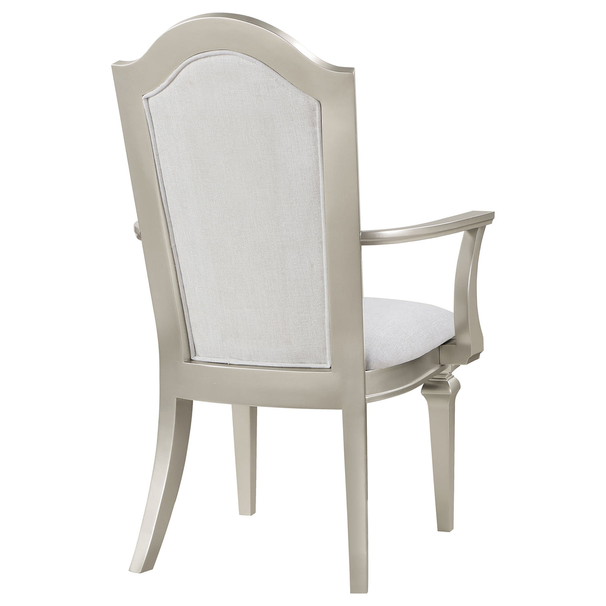 Arm Chair - Evangeline Upholstered Dining Arm Chair with Faux Diamond Trim Ivory and Silver Oak (Set of 2)