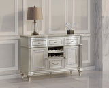 Sideboard - Evangeline 4-drawer Sideboard Server with Faux Diamond Trim Silver Oak