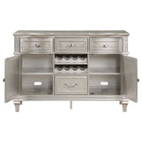 Sideboard - Evangeline 4-drawer Sideboard Server with Faux Diamond Trim Silver Oak