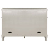 Sideboard - Evangeline 4-drawer Sideboard Server with Faux Diamond Trim Silver Oak