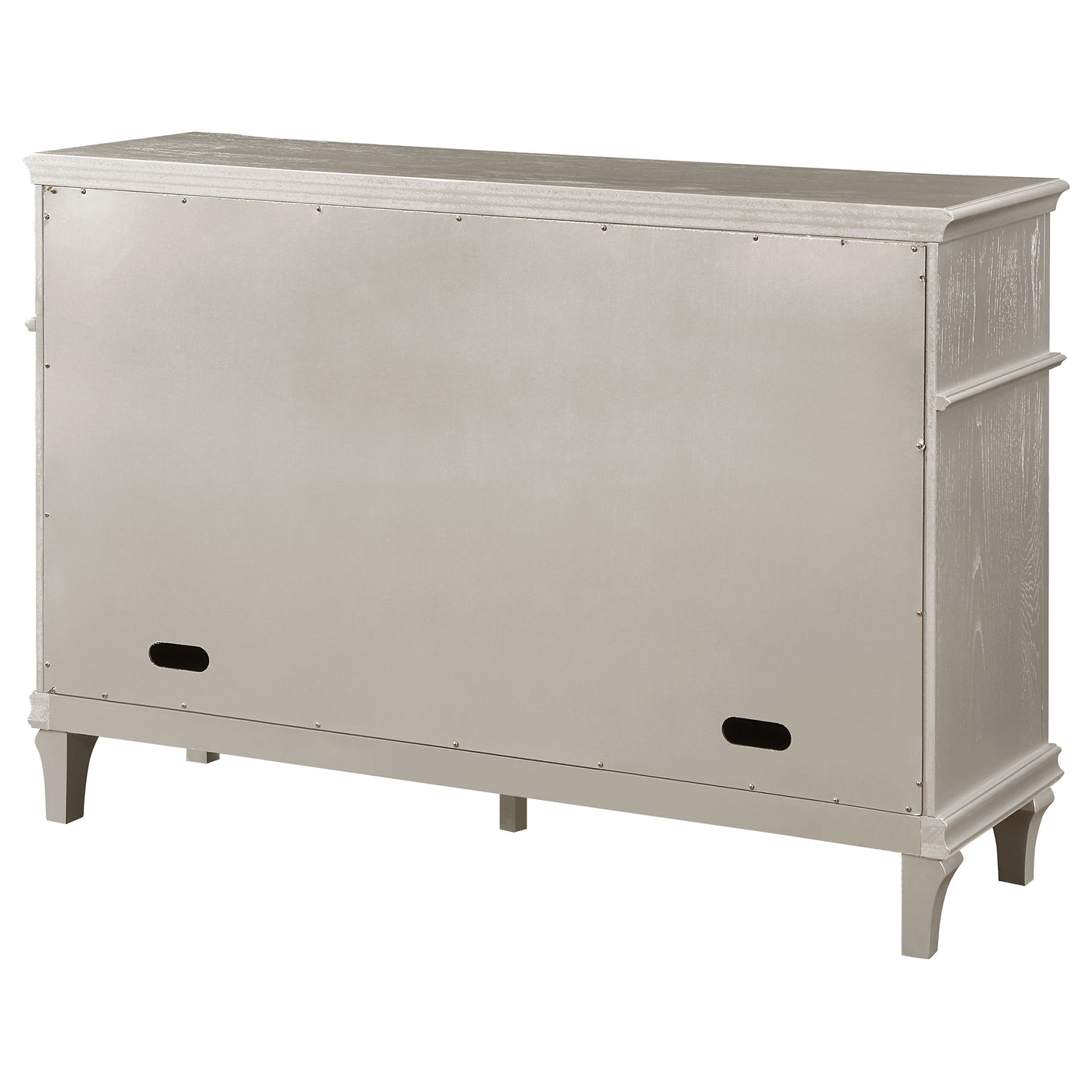 Sideboard - Evangeline 4-drawer Sideboard Server with Faux Diamond Trim Silver Oak