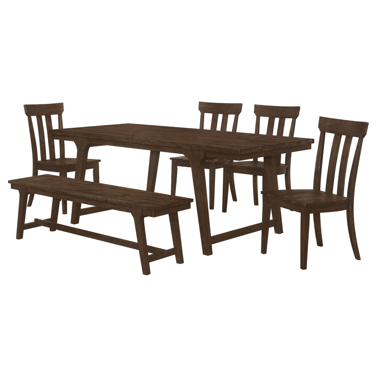 Reynolds 6 - piece Rectangular Dining Table Set Brown Oak | Coaster | Home Elegance USA