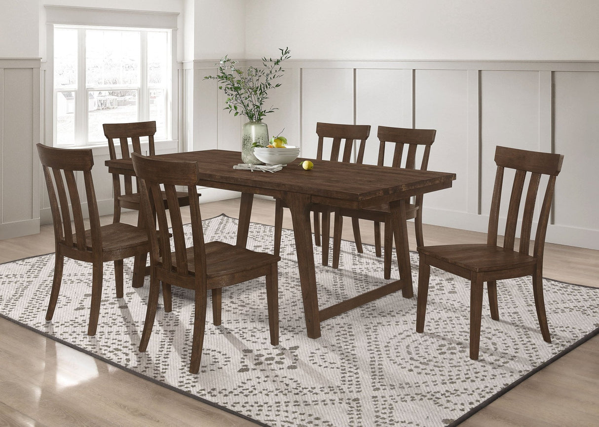 Reynolds 7 - piece Rectangular Dining Table Set Brown Oak | Coaster | Home Elegance USA