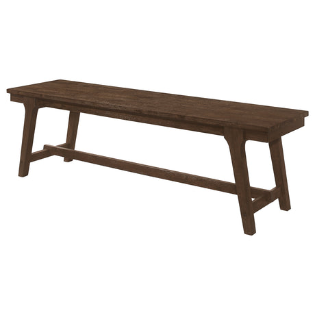 Bench - Reynolds Rectangular Trestle Base Dining Bench Brown Oak