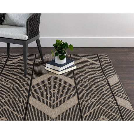 Asana Hand - Woven Rug - Black / Tan - 5'' X 8'' | Sunpan - SUNPAN - 107610 - Home Elegance USA - 2