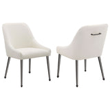Mayette Upholstered Dining Side Chair Ivory (Set of 2)