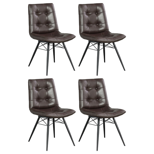 Aiken Upholstered Tufted Side Chairs Brown (Set of 4) | Coaster | Home Elegance USA