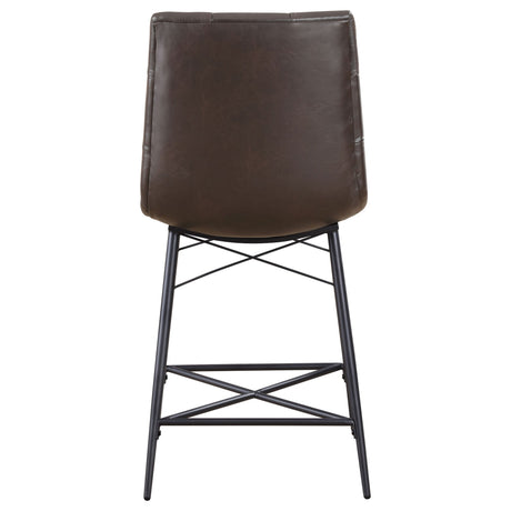 Aiken Upholstered Tufted Counter Height Stools Brown (Set of 2) | Coaster - 107860 - Home Elegance USA - 8