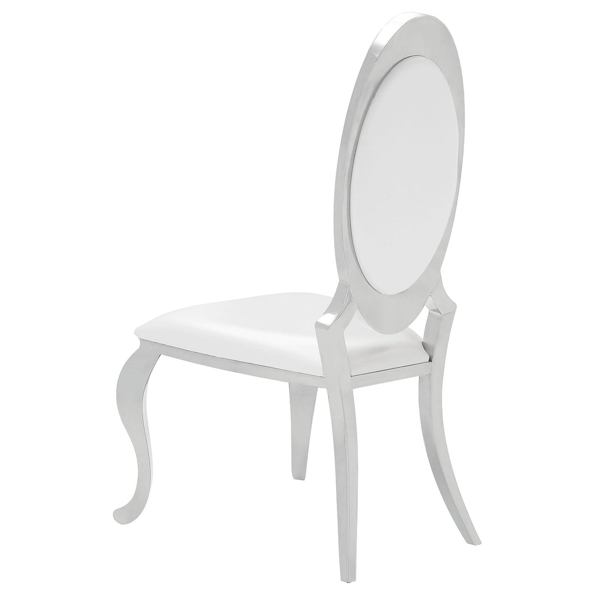 Anchorage Oval Back Side Chairs Cream and Chrome (Set of 2) | Coaster | Home Elegance USA