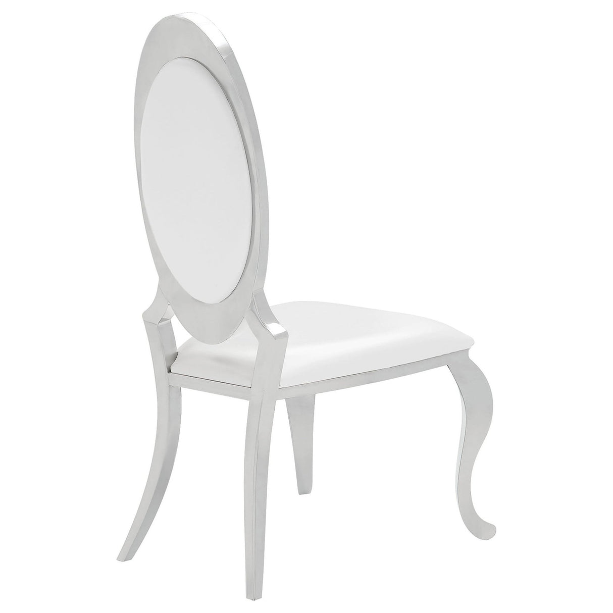 Anchorage Oval Back Side Chairs Cream and Chrome (Set of 2) | Coaster | Home Elegance USA