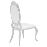 Anchorage Oval Back Side Chairs Cream and Chrome (Set of 2) | Coaster | Home Elegance USA