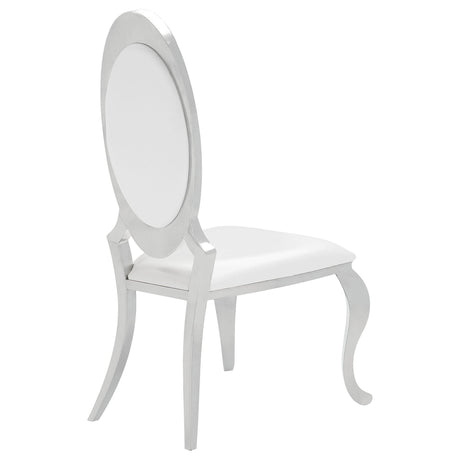 Anchorage Oval Back Side Chairs Cream and Chrome (Set of 2) | Coaster - 107872N - Home Elegance USA - 8