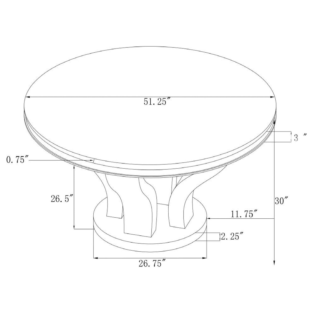 Anchorage Round Dining Table Chrome and Black | Coaster - 107891 - Home Elegance USA - 3