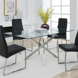 Dining Table - Carmelo X-shaped Dining Table Chrome and Clear