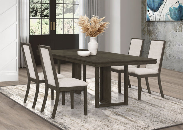 Kelly 5 - piece Rectangular Dining Table Set Beige and Dark Grey | Coaster | Home Elegance USA