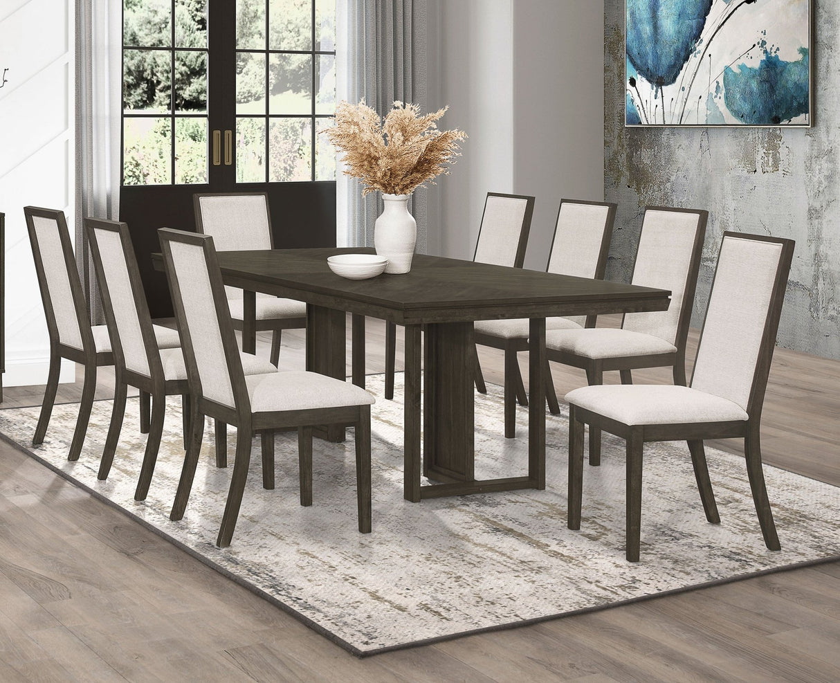 Kelly 9 - piece Rectangular Dining Table Set Beige and Dark Grey | Coaster | Home Elegance USA