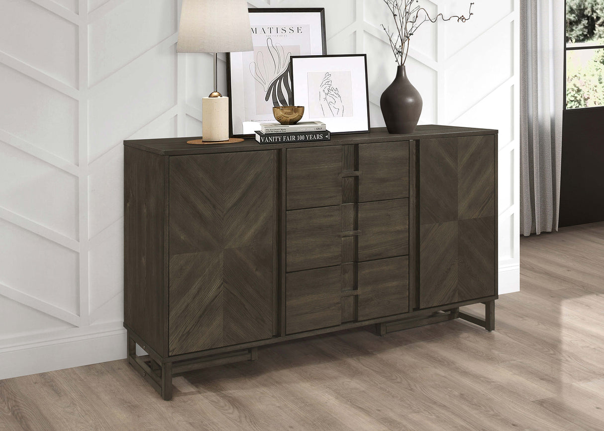 Sideboard - Kelly 3-drawer Storage Dining Sideboard Server Dark Grey