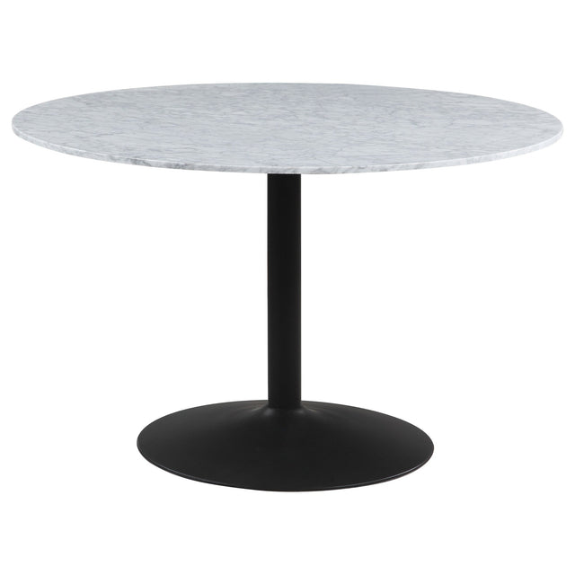 Bartole Round Dining Table White and Matte Black | Coaster | Home Elegance USA