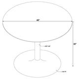 Bartole Round Dining Table White and Matte Black | Coaster | Home Elegance USA