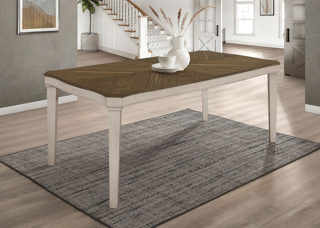 Dining Table - Ronnie Starburst Dining Table Nutmeg and Rustic Cream