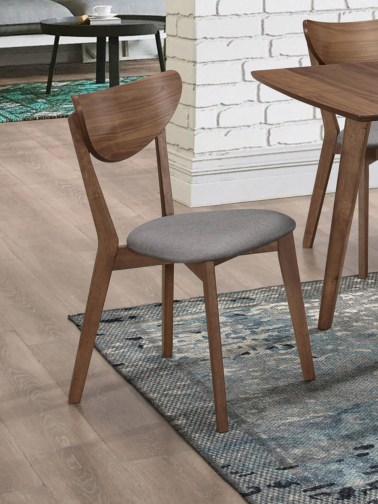 Alfredo Upholstered Dining Chairs Grey and Natural Walnut (Set of 2) | Coaster | Home Elegance USA