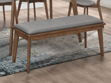 Bench - Alfredo Upholstered Dining Bench Grey and Natural Walnut