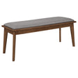 Bench - Alfredo Upholstered Dining Bench Grey and Natural Walnut