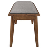 Alfredo Upholstered Dining Bench Grey and Natural Walnut | Coaster - 108083 - Home Elegance USA - 5