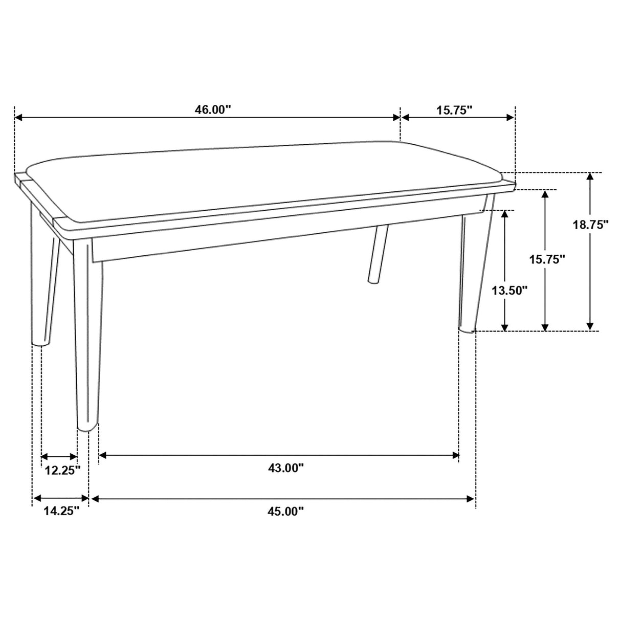 Alfredo Upholstered Dining Bench Grey and Natural Walnut | Coaster - 108083 - Home Elegance USA - 6