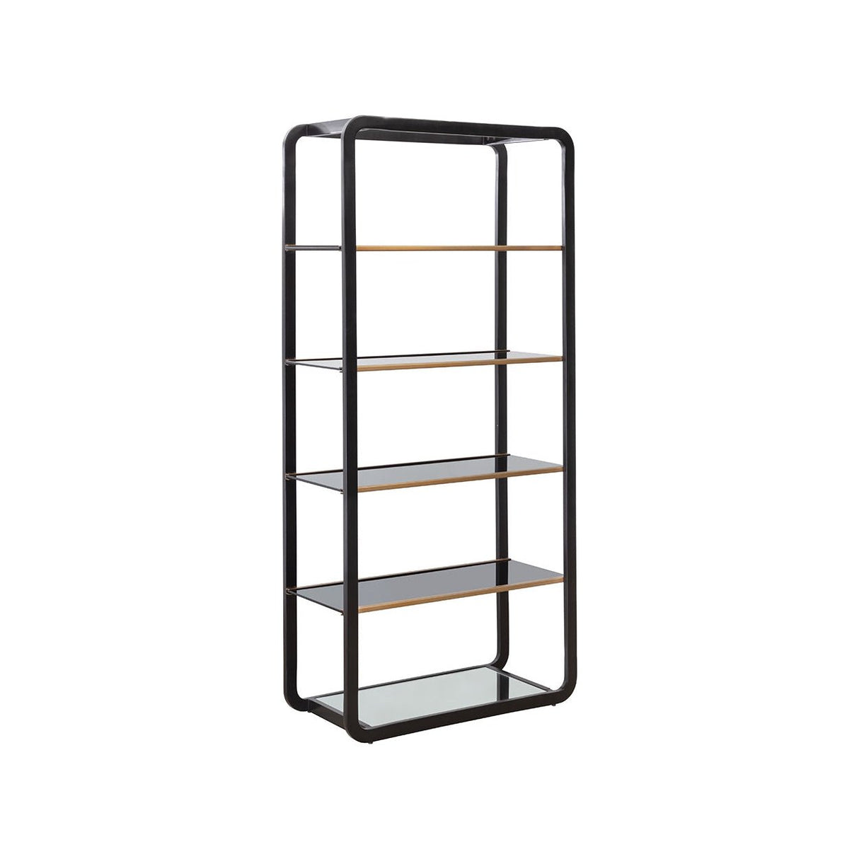 Ambretta Bookcase - Large - Black / Smoke Grey | Sunpan - SUNPAN - 108086 - Home Elegance USA - 1