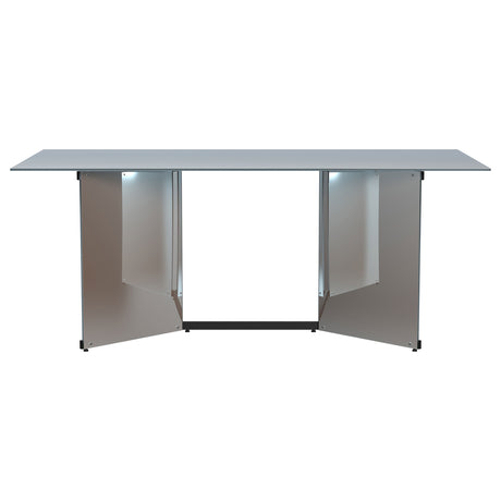 Emery 76-inch Rectangular Mirrored Dining Table Silver - Home Elegance USA
