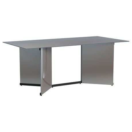 Emery 76-inch Rectangular Mirrored Dining Table Silver - Home Elegance USA