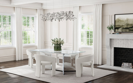 Emery 76-inch Rectangular Mirrored Dining Table Silver - Home Elegance USA