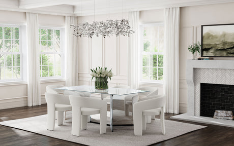 Emery 76-inch Rectangular Mirrored Dining Table Silver - Home Elegance USA