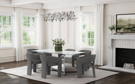 Emery 76-inch Rectangular Mirrored Dining Table Silver - Home Elegance USA