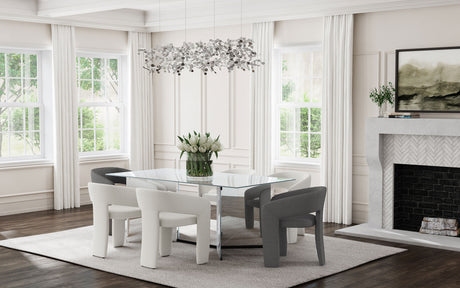 Emery 76-inch Rectangular Mirrored Dining Table Silver - Home Elegance USA