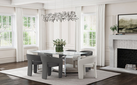 Emery 76-inch Rectangular Mirrored Dining Table Silver - Home Elegance USA