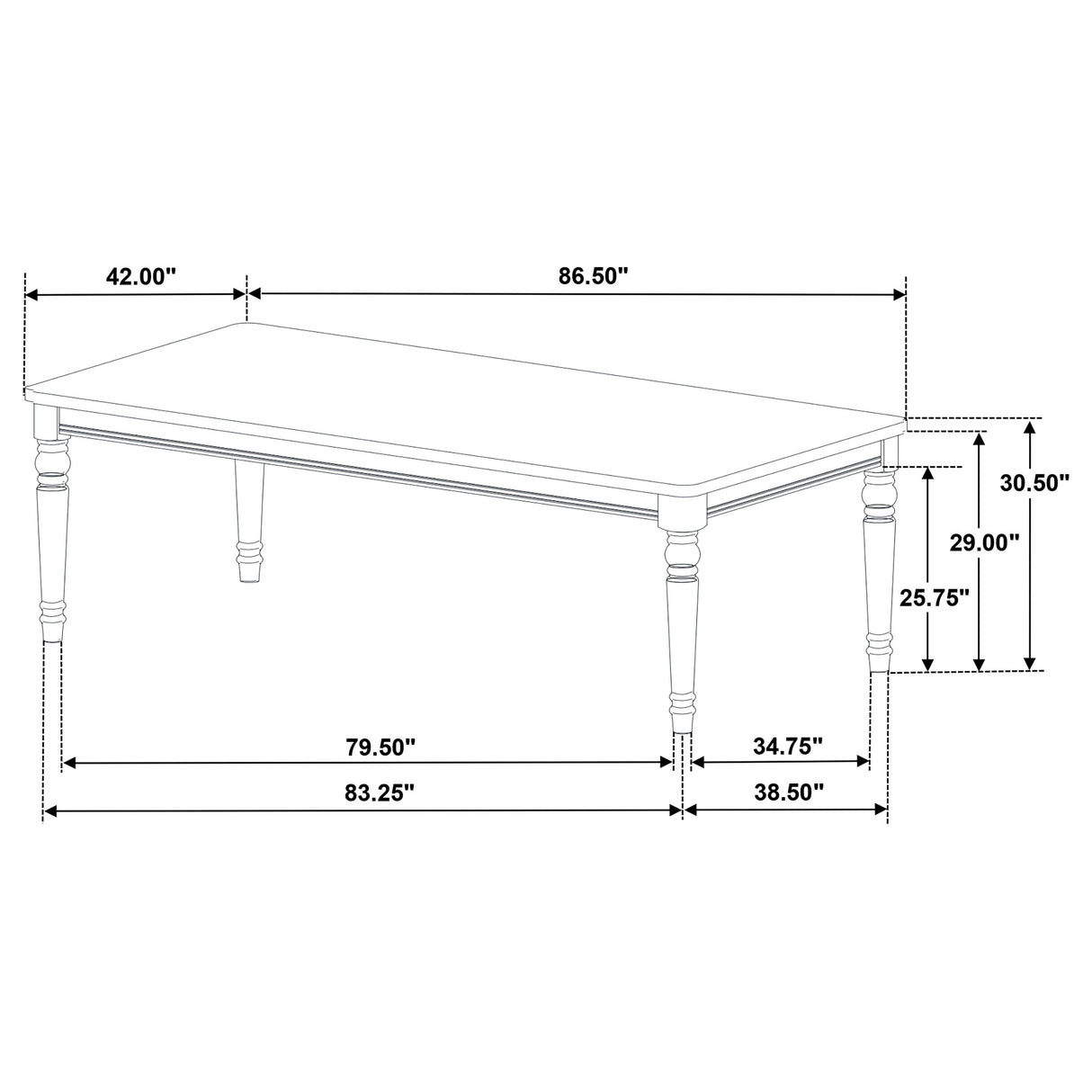 Dining Table - Willowbrook Rectangular Wood Dining Table Chestnut