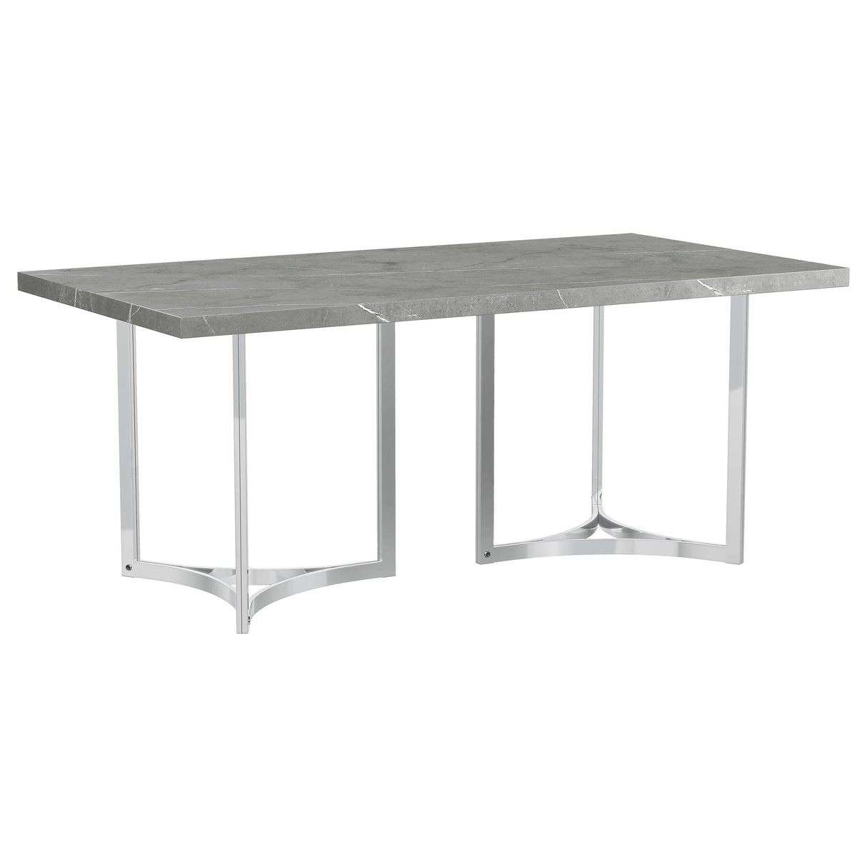 Sterling 72-inch Rectangular Dining Table Grey Faux Marble - Home Elegance USA