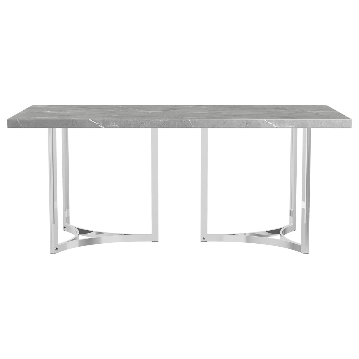 Sterling 72-inch Rectangular Dining Table Grey Faux Marble - Home Elegance USA