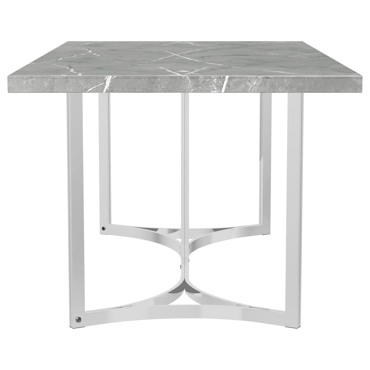 Sterling 72-inch Rectangular Dining Table Grey Faux Marble - Home Elegance USA