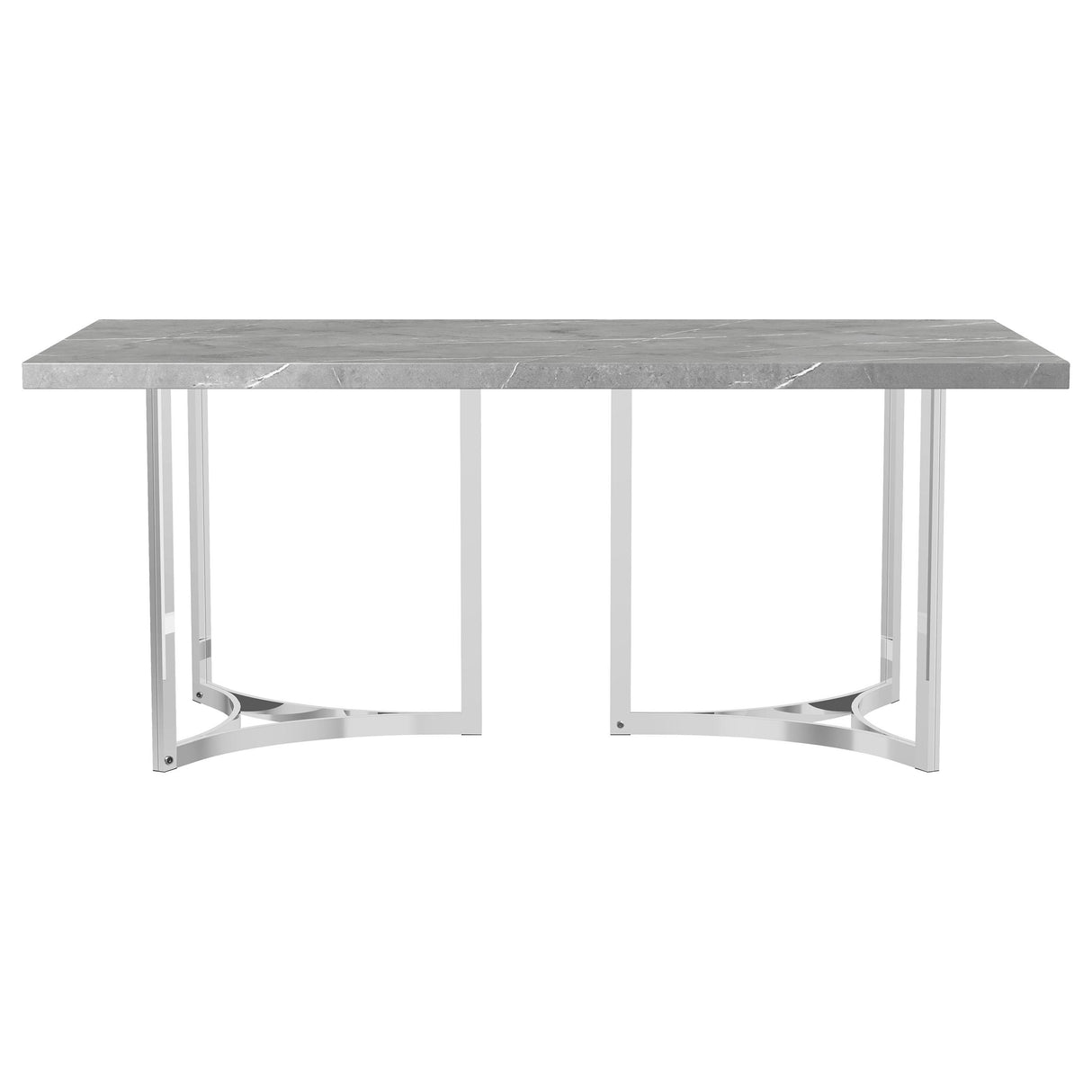 Sterling 72-inch Rectangular Dining Table Grey Faux Marble - Home Elegance USA