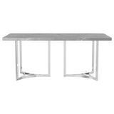Sterling 72-inch Rectangular Dining Table Grey Faux Marble - Home Elegance USA