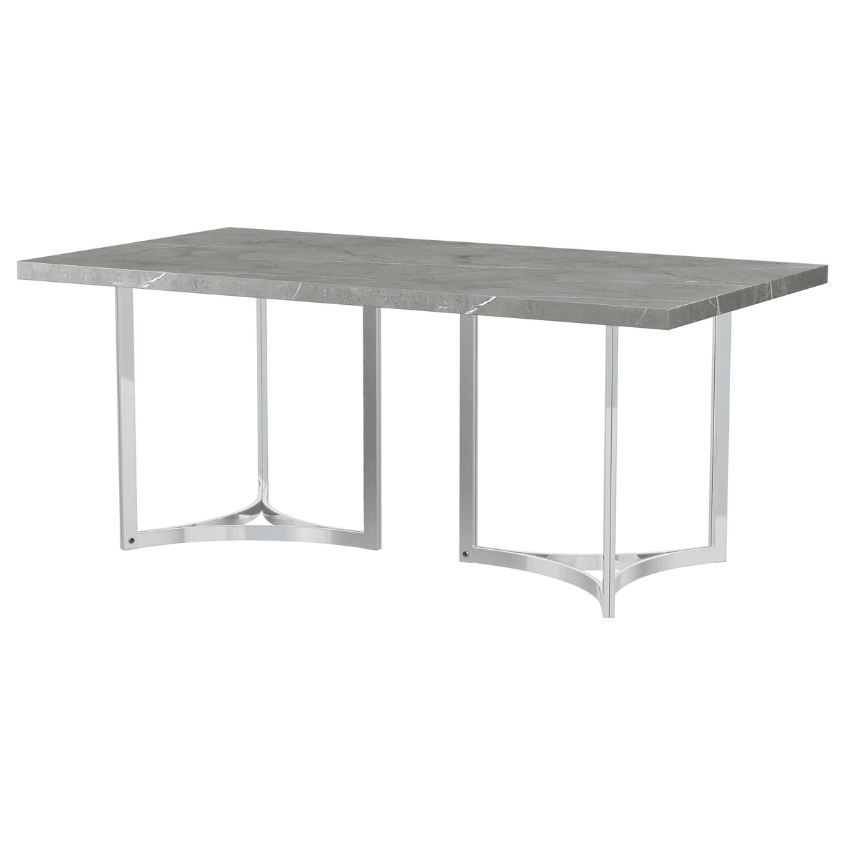 Sterling 72-inch Rectangular Dining Table Grey Faux Marble - Home Elegance USA