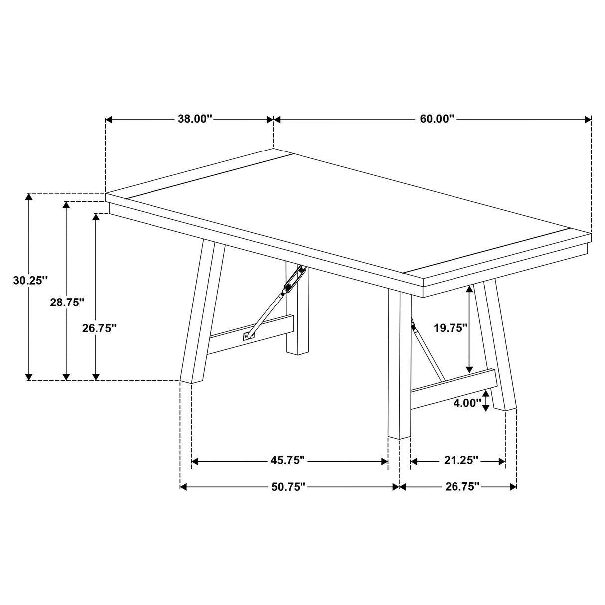 Dining Table 5 Pc Set - Newport 5-piece Rectangular Trestle Table Dining Set Black