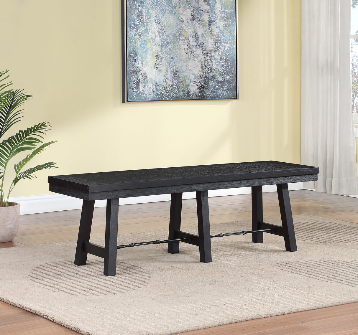 Bench - Newport Trestle Dining Bench Black