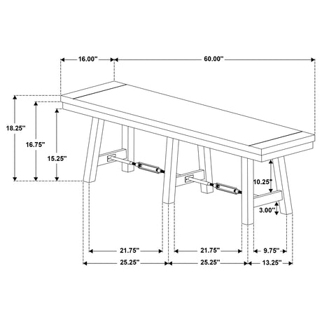 Bench - Newport Trestle Dining Bench Black