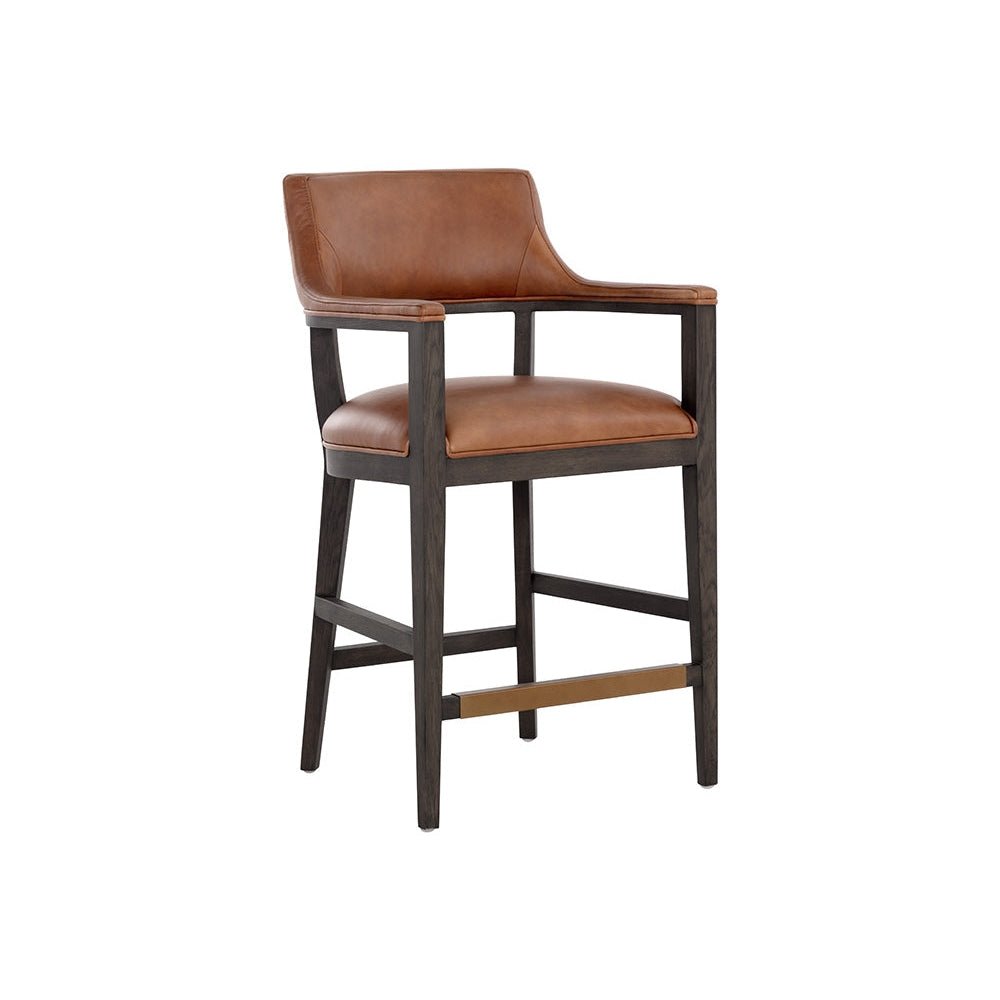 Brylea Counter Stool - Brown - Shalimar Tobacco Leather | Sunpan | Home Elegance USA