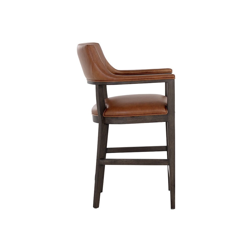 Brylea Counter Stool - Brown - Shalimar Tobacco Leather | Sunpan | Home Elegance USA