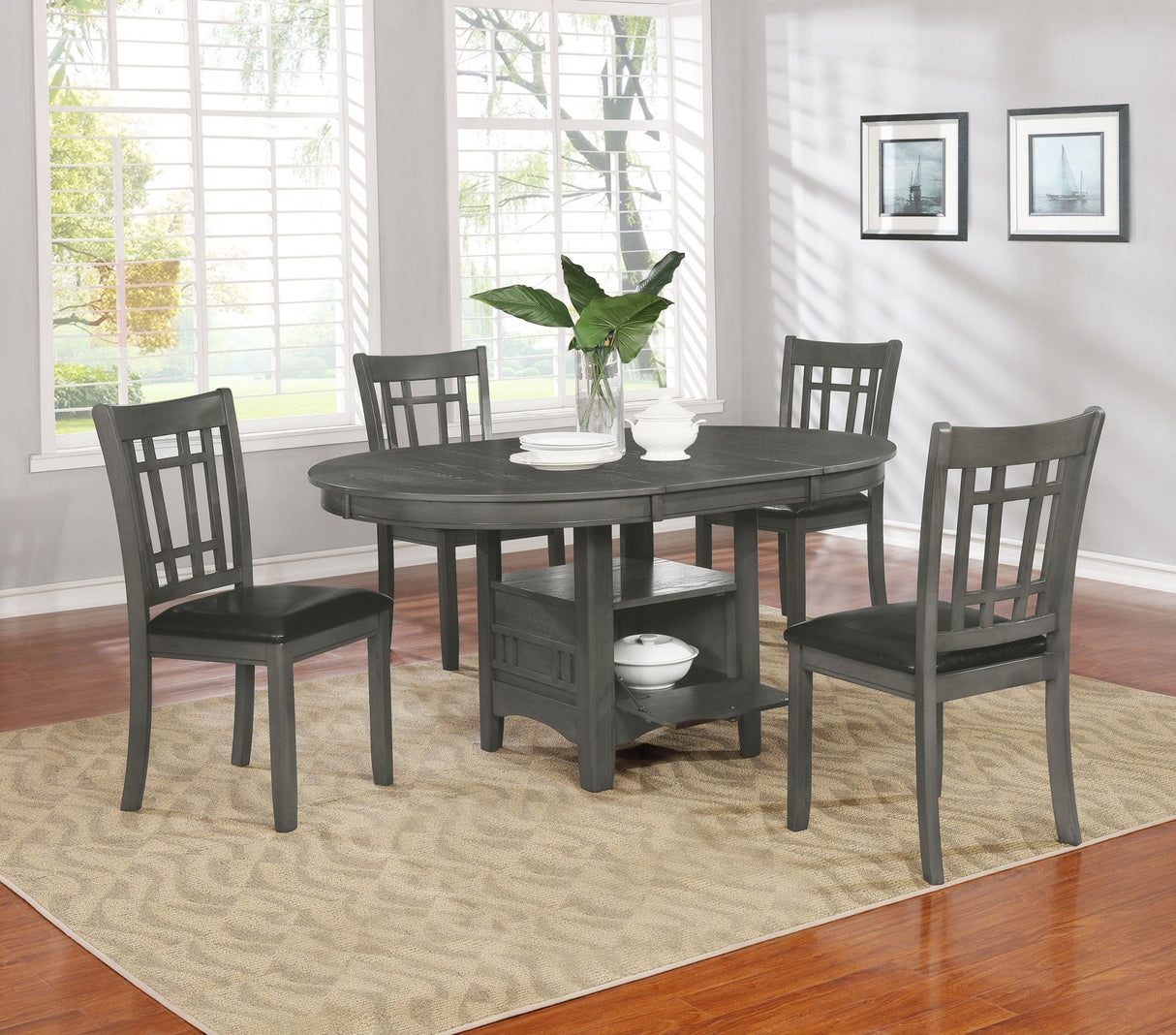 Lavon 5 - piece Dining Set Medium Grey | Coaster | Home Elegance USA